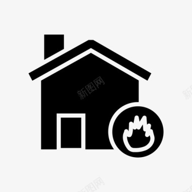 着火的房子建筑燃烧图标