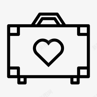 行李箱之爱心浪漫图标