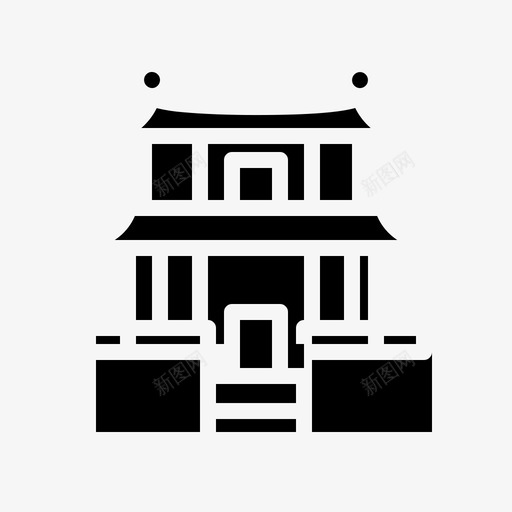 中国建筑住宅餐厅svg_新图网 https://ixintu.com 中国 建筑 住宅 餐厅 寺庙 地图 图标 像素