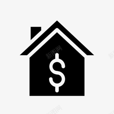 卖房子美元房地产图标