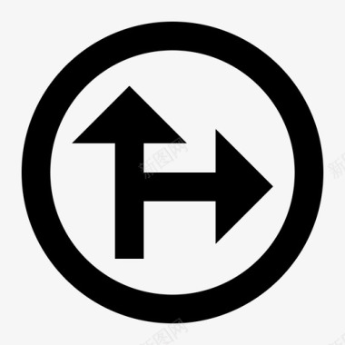 十字路口方向标志图标