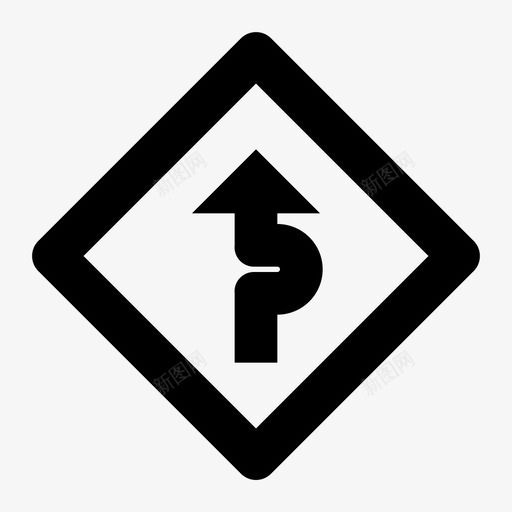 蜿蜒的道路箭头标志svg_新图网 https://ixintu.com 蜿蜒 道路 箭头 标志 交通 交通标志
