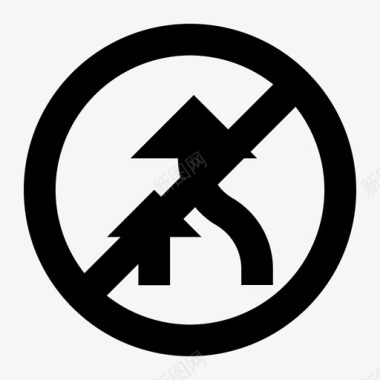 禁止超车箭头道路图标