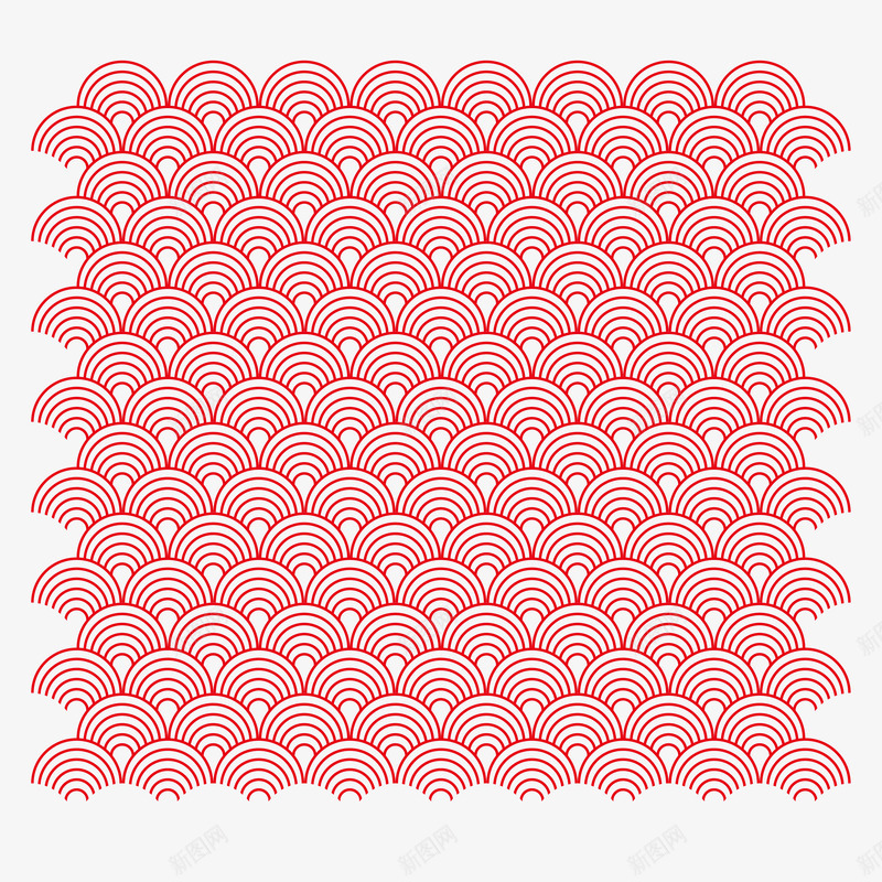 红色半圆中式云纹底纹png免抠素材_新图网 https://ixintu.com 红色 半圆 中式 底纹