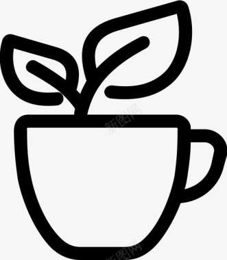 杯子饮料绿茶图标