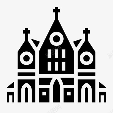 教堂建筑基督教图标