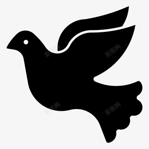 鸽子鸟树枝svg_新图网 https://ixintu.com 鸽子 树枝 自由 和平 动物