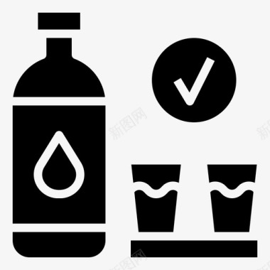 水瓶食品饮料健康图标