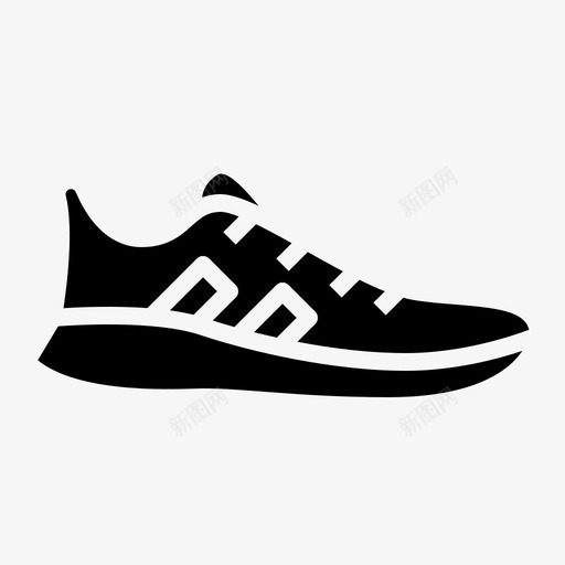 鞋子跑步运动鞋svg_新图网 https://ixintu.com 跑步 鞋子 运动鞋 黑色 衣服