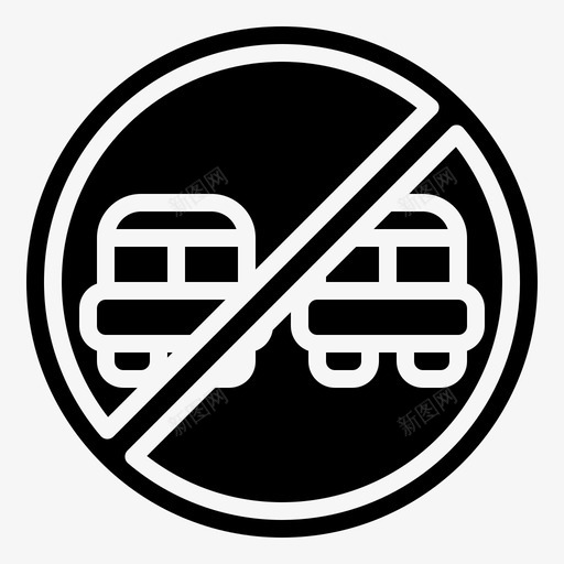 禁止超车管制路标svg_新图网 https://ixintu.com 禁止 超车 管制 路标 信号 交通 交通标志 符号