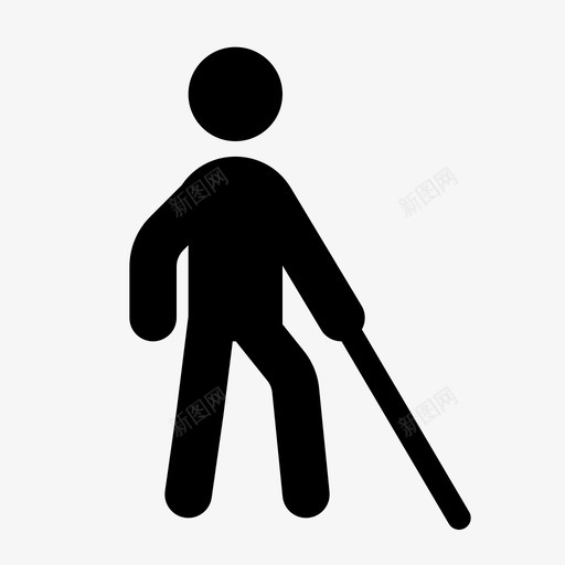 盲人残疾人手杖svg_新图网 https://ixintu.com 盲人 手杖 残疾人 白手杖 无障碍