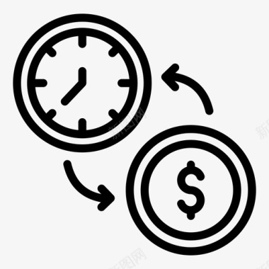 时间就是金钱商业时钟图标