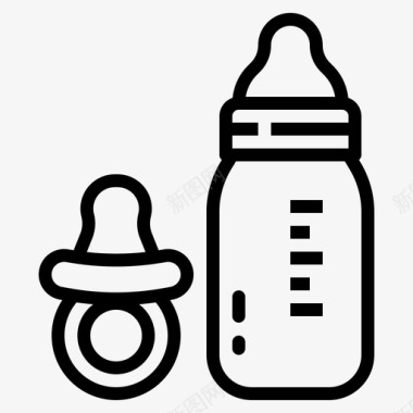 婴儿奶瓶喂养孩子图标