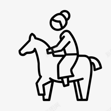 骑马的女人马术骑马图标