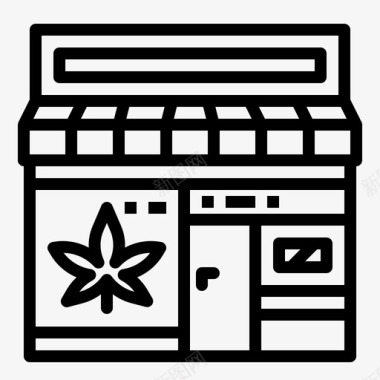 大麻商店商业毒品图标