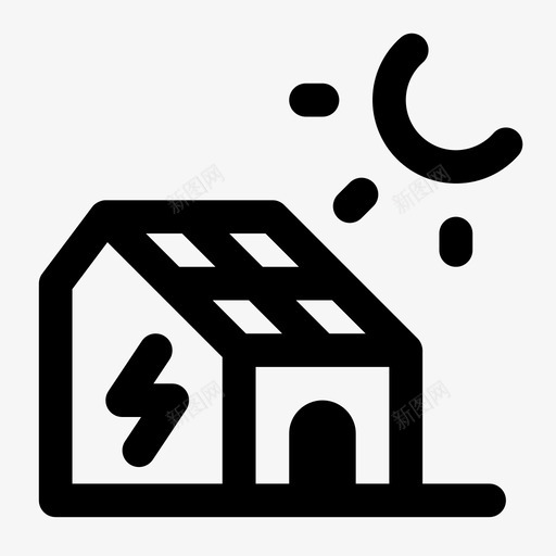 太阳能家居能源太阳能电池svg_新图网 https://ixintu.com 太阳能 家居 能源 太阳能电池 可持续发展 生态 跳跃 图标 粗体
