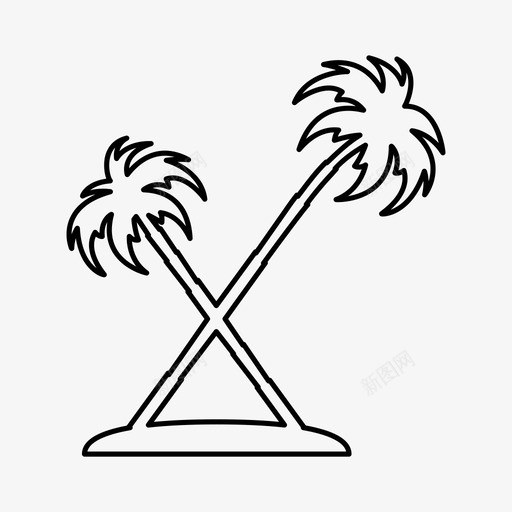 棕榈树椰子树植物svg_新图网 https://ixintu.com 棕榈树 椰子树 植物