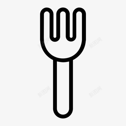 叉子用餐食物svg_新图网 https://ixintu.com 用餐 叉子 食物 厨房 厨房用 图标 设置 轮廓