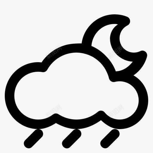 雨夜天气预报自然svg_新图网 https://ixintu.com 雨夜 天气预报 自然 季节 天气