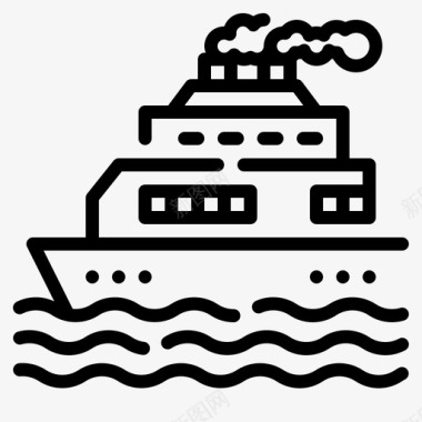 游轮船交通图标