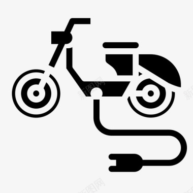 电动摩托车自行车交通工具图标