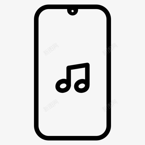 音乐手机智能手机svg_新图网 https://ixintu.com 手机 智能 音乐 歌曲