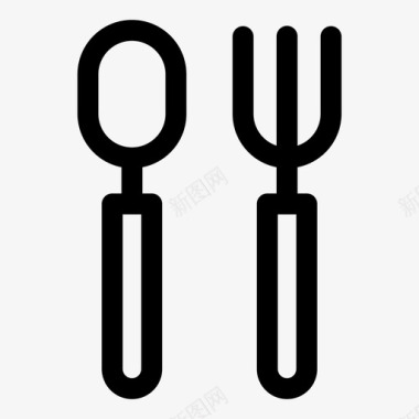 叉子勺晚餐吃饭图标
