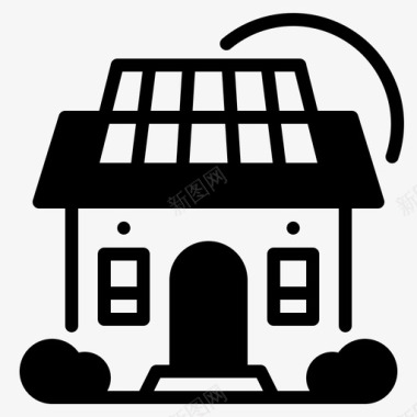 太阳能生态家居图标