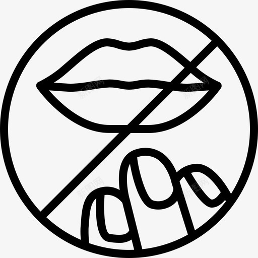 不要触摸不要脸svg_新图网 https://ixintu.com 不要 触摸 不要脸 嘴唇 停止 病毒 轮廓 图标 设置