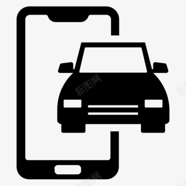 共享乘车应用程序汽车出租车图标
