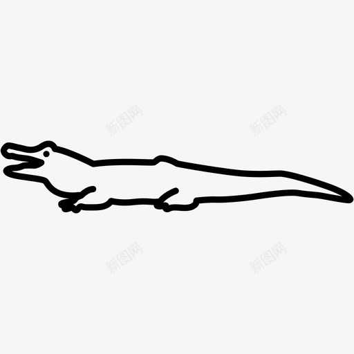 鳄鱼动物凯门鳄svg_新图网 https://ixintu.com 鳄鱼 动物 凯门 野生动物 轮廓