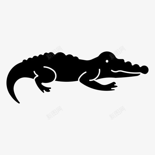 鳄鱼短吻鳄动物svg_新图网 https://ixintu.com 鳄鱼 短吻 动物 凯门 爬行动物