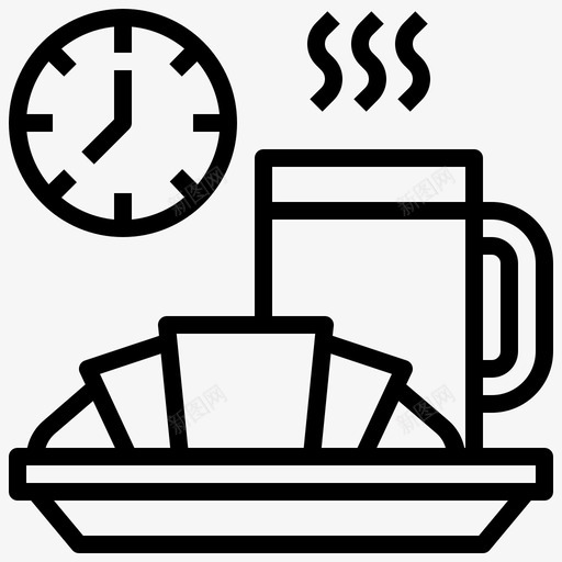牛角包面包咖啡svg_新图网 https://ixintu.com 牛角 包面包 面包 咖啡 咖啡杯 厨房用具 早餐