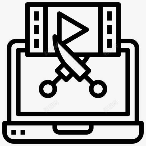 视频编辑编辑工具平面设计svg_新图网 https://ixintu.com 视频 编辑 工具 平面设计 播放器 线框 在线服务