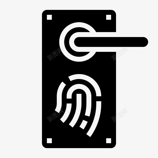 指纹家庭锁svg_新图网 https://ixintu.com 家庭 智能 指纹 扫描 黑色