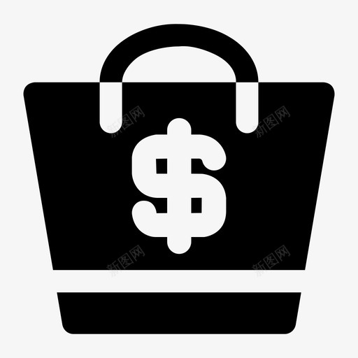 购物袋商业货币银行字形风格svg_新图网 https://ixintu.com 购物袋 商业 货币 银行 字形 风格