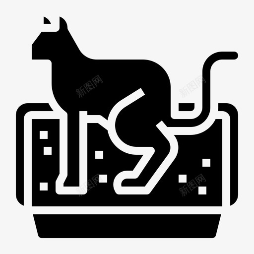 猫沙盒动物垃圾箱svg_新图网 https://ixintu.com 猫沙盒 宠物 动物 垃圾箱 固体