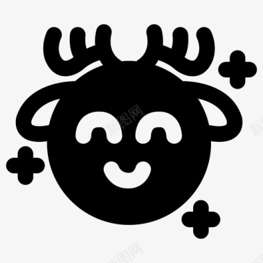 微笑鹿表情符号图标