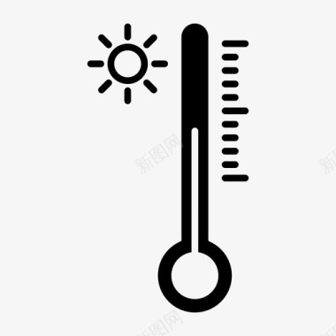 温度计高温炎热图标