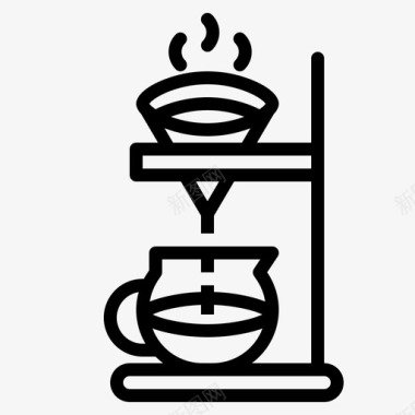 咖啡滴过滤器热的图标