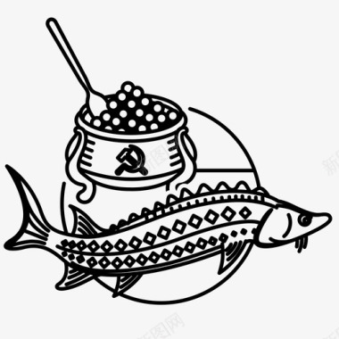 俄罗斯鱼子酱美味图标