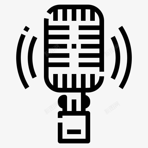 麦克风专业录音机svg_新图网 https://ixintu.com 麦克风 专业 录音机 录音 通讯 大纲