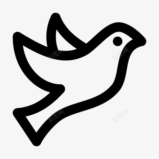鸽子动物鸟svg_新图网 https://ixintu.com 鸽子 动物 苍蝇 和平 野生动物 妇女节 跳跃 图标 粗体
