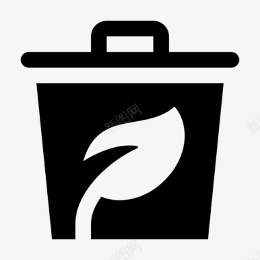生态垃圾垃圾箱堆肥图标