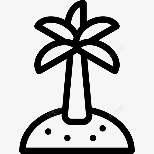 椰子树海滩岛屿svg_新图网 https://ixintu.com 椰子树 海滩 岛屿 棕榈树 夏日 轮廓