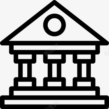 银行建筑希腊语图标