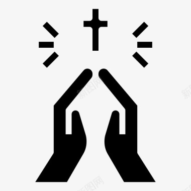 祈祷文化手势图标