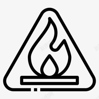 火灾易燃物标志图标