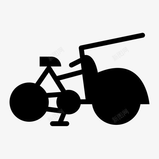 三轮车自行车交通工具svg_新图网 https://ixintu.com 交通工具 三轮车 自行车 图标 图示