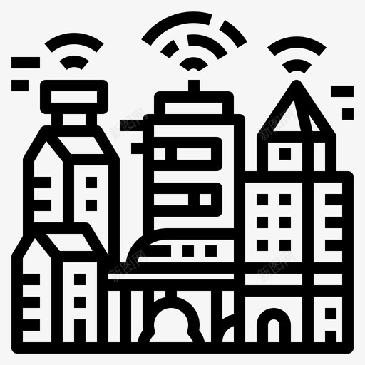 智慧城市建筑互联网svg_新图网 https://ixintu.com 智慧 城市 建筑 互联网 联网